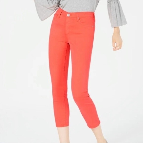 AG Adriano GoldSchmied The Prima Crop Cigarette Crop in Coral/Orange, Size 25 - Picture 2 of 14